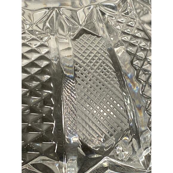 VTG Czech Bohemian (?) Cut Glass Crystal Ashtray 5.25 in Art Deco Star base EUC - Picture 14 of 16